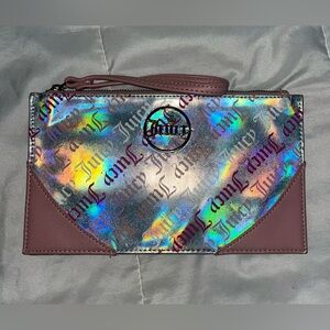 Juicy Couture Pink and Silver Holographic Wristlet